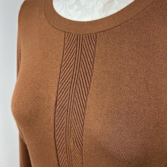 Talbots brown sweater Lightweight scoopneck chevron pattern Size Small petite - Picture 5 of 13